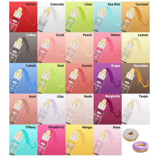 Professional 24-Color Oil-Based Food Coloring Set for Chocolate, Candy & Baking