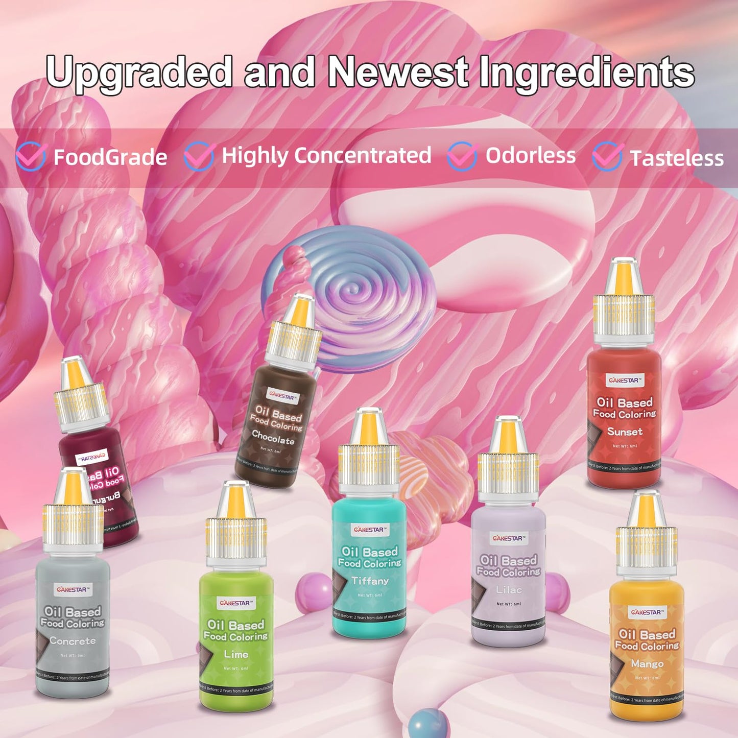 Professional 24-Color Oil-Based Food Coloring Set for Chocolate, Candy & Baking
