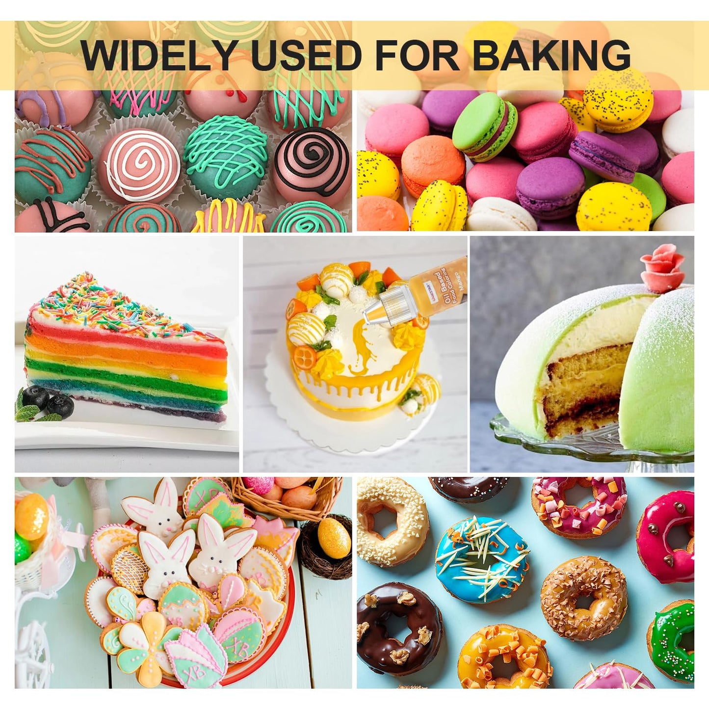 Professional 24-Color Oil-Based Food Coloring Set for Chocolate, Candy & Baking