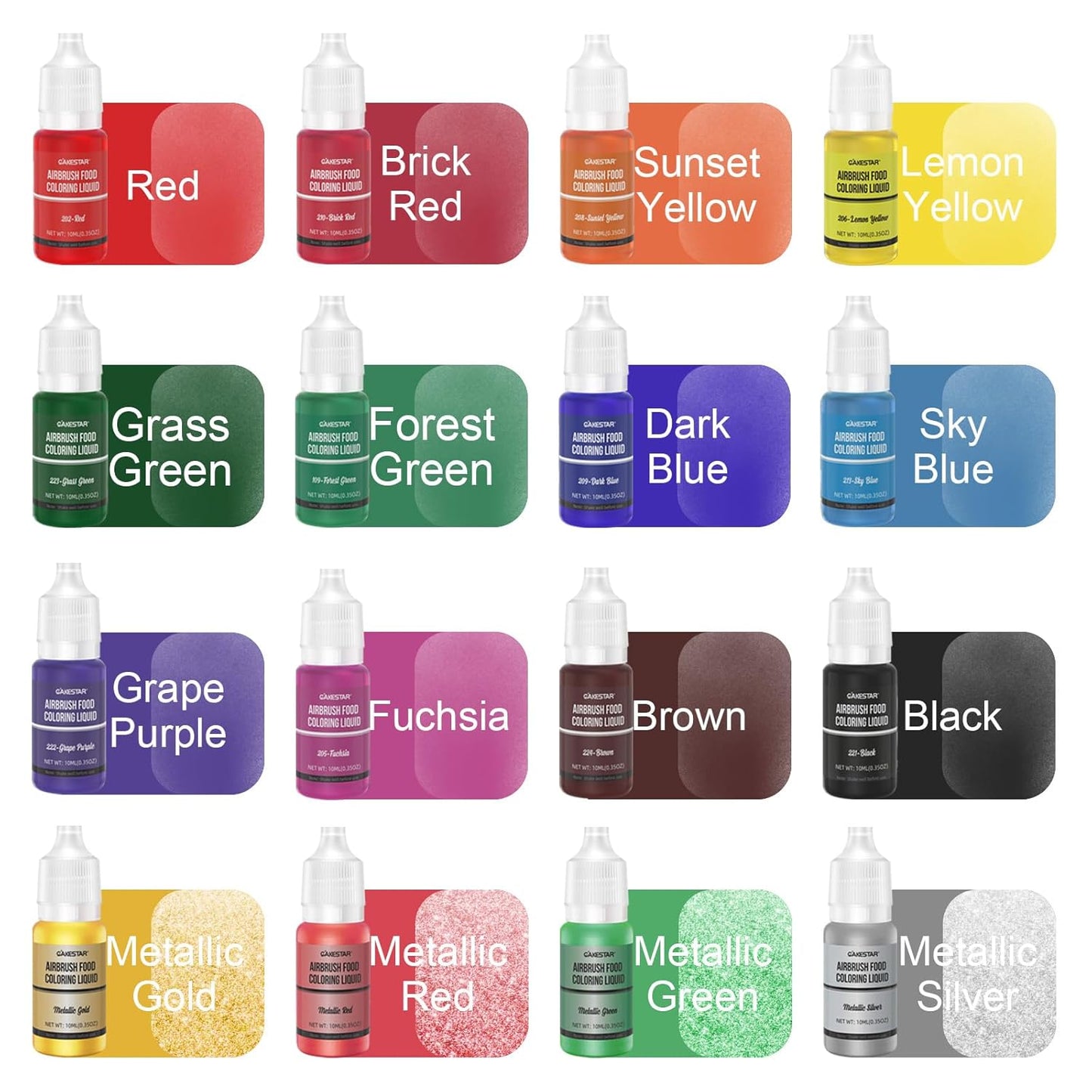 Complete Cake Airbrush Decorating Kit with 16 Vibrant Food Colors