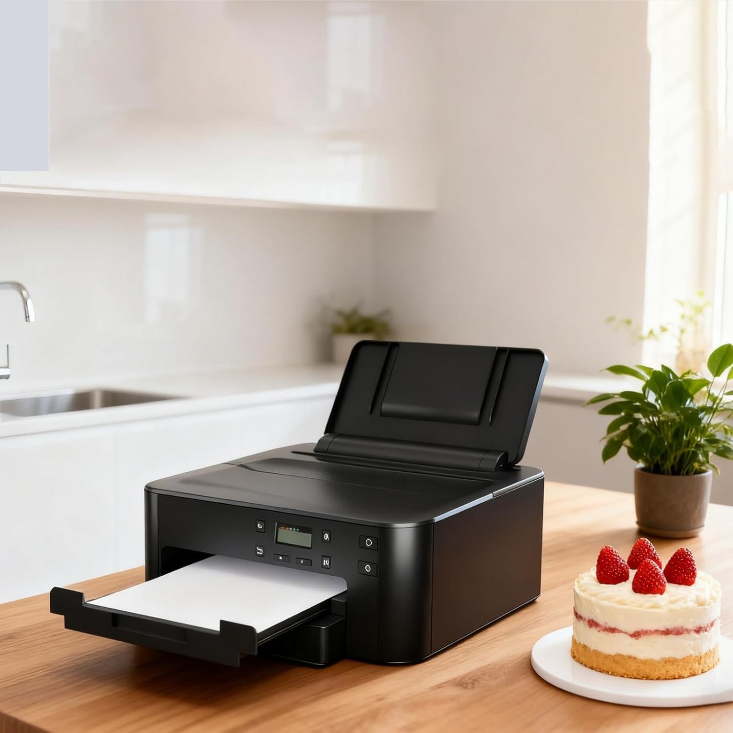 Cake Printer with Edible 280281 Ink Cartridges, 25 Icing Sheets, 10pcs Edible Markers & Cleaning Kit
