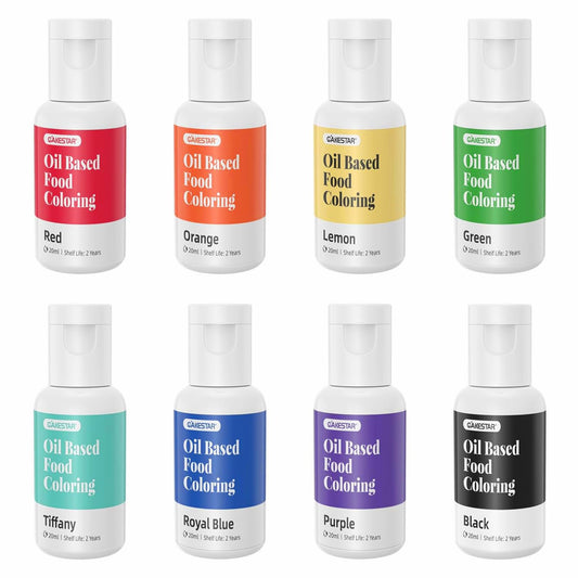 Professional 8-Color Oil-Based Food Coloring Set for Chocolate, Candy Melts & Buttercream